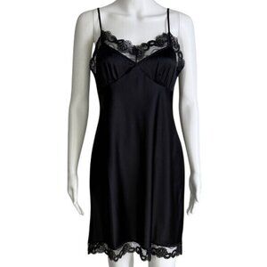 Trina Turk Lace Trim Slip Dress in Black – Size M